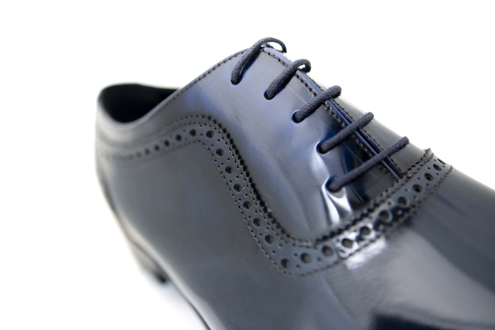 Zapatos de novio modelo Oxford azul antik