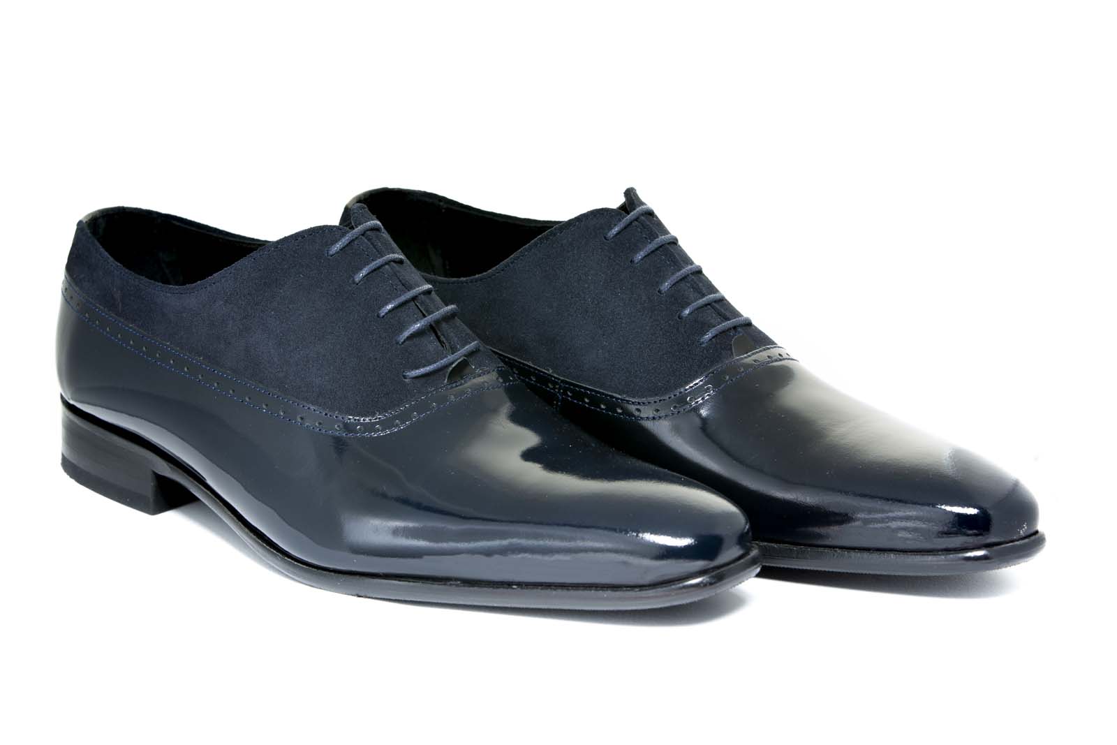 virar Maletín Poder Zapato de novio modelo Oxford azul marino - DNOVIOS