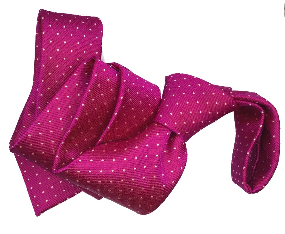 Corbata rosa fucsia con dibujo de topos.